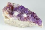 Purple, Cubic Fluorite Crystals with Quartz - Berbes, Spain #183835-1
